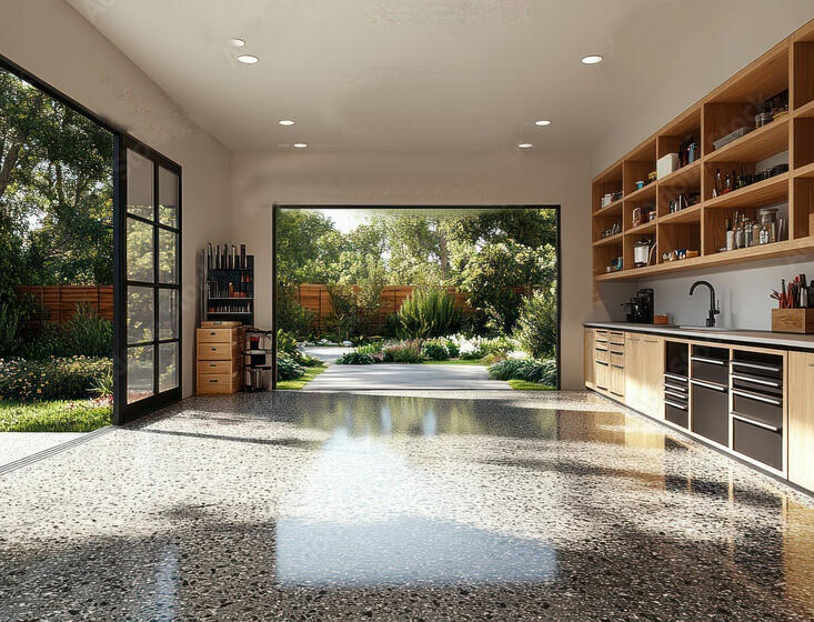 Home Extension Feasibility Study and Planning Assessment | Urbanfold Architectural visualization of a modern home extension opening onto a landscaped garden, representing Urbanfold's residential feasibility studies, planning assessments and extension design services.